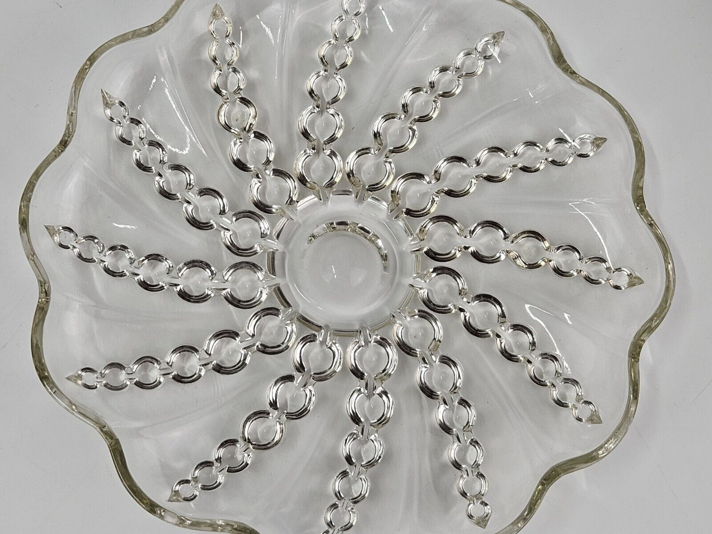 Anchor Hocking Boopie Bubble Heavy Glass 8" Plate Service Dish