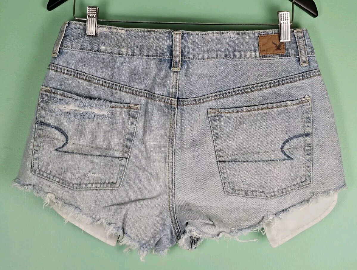 American Eagle - Distressed Cutoff Blue Jean Shorts - Women's Size 8