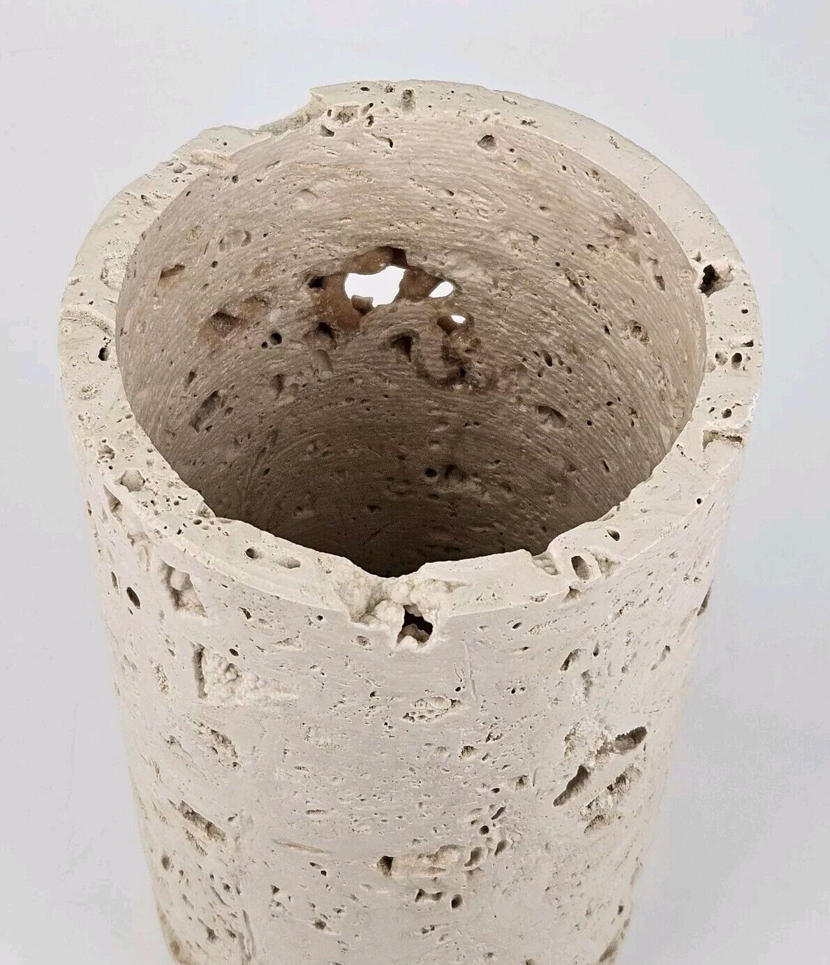 Andres Stone Design 10" Table Vase Natural Travertine Turkish Home Decor