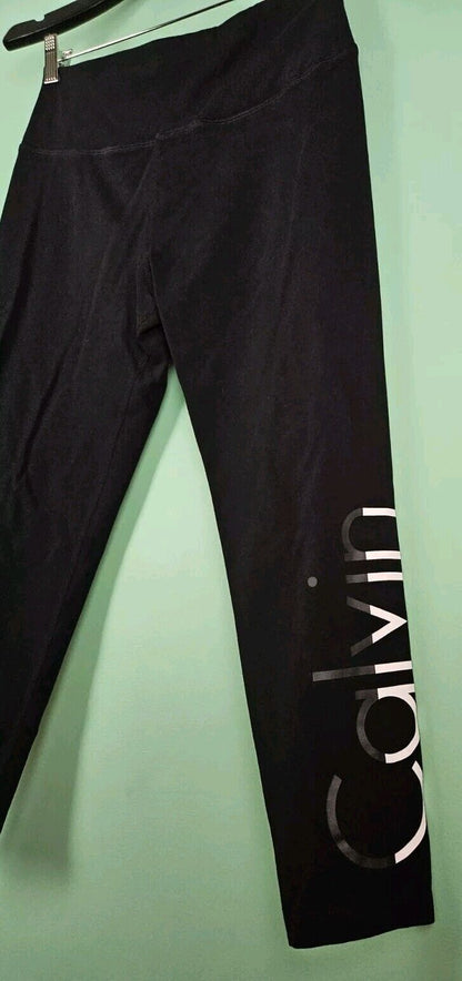 Calvin Klein Performance Leggings Large Logo Black Hidden Pocket