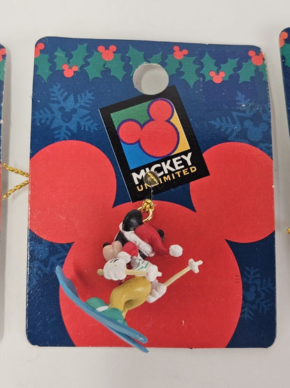 Disney Enesco Mickey Minnie Mouse Christmas Ornament Charm Set Of 3 NIP 1 1/2"