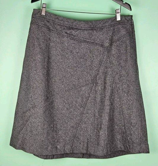 Merona Women's A-Line Skirt Size 16W Gray Wool Blend Below Knee Lined