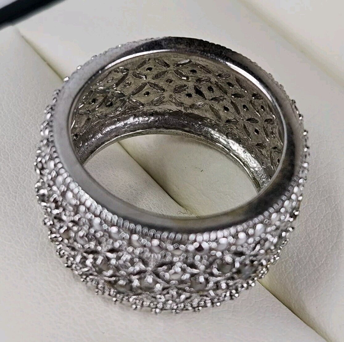 Marcasite Band Ring Real Solid Sterling Silver 925 Size 6