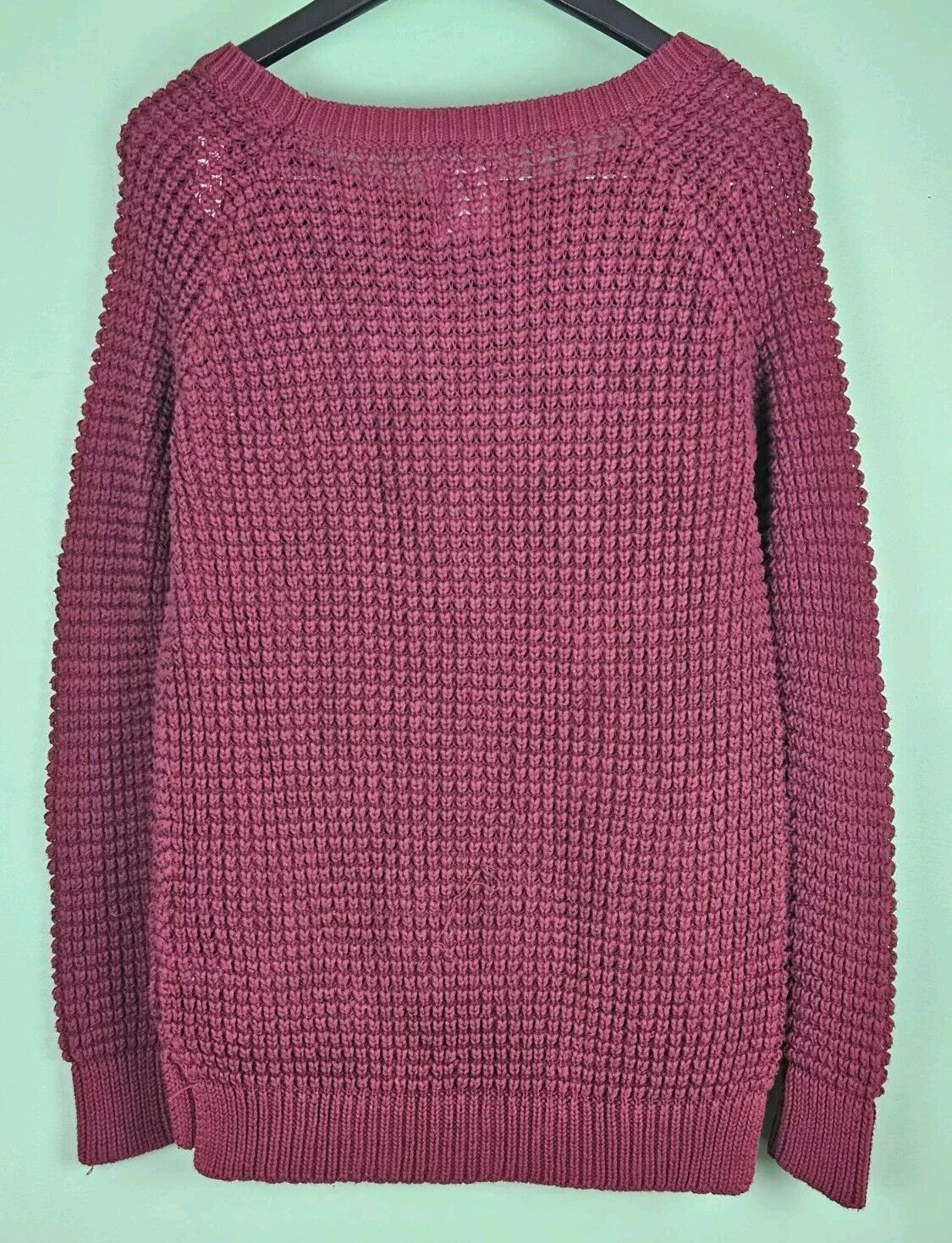 American Eagle Sweater Womens Cable Knit Long Sleeve Pullover Purple Size Medium