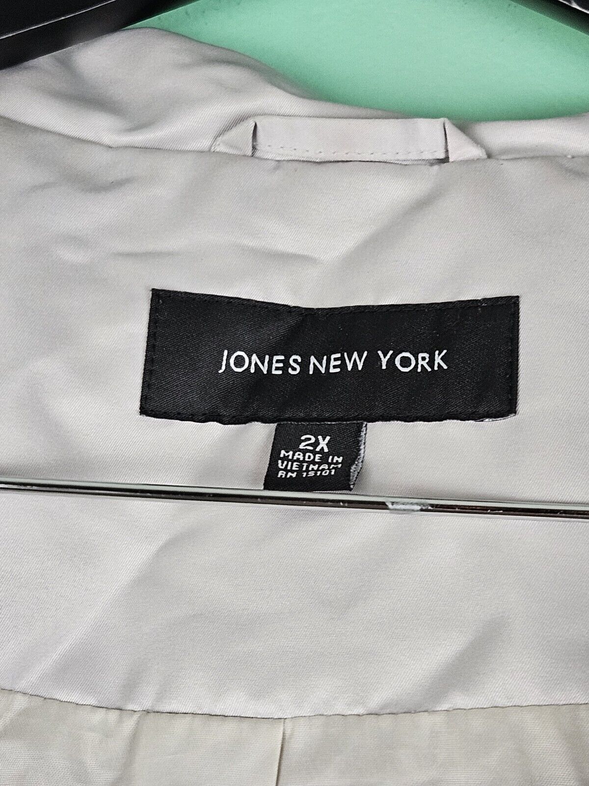 Jones New York, Size 2xl Women's Full Zip Hooded Windbreaker Jacket