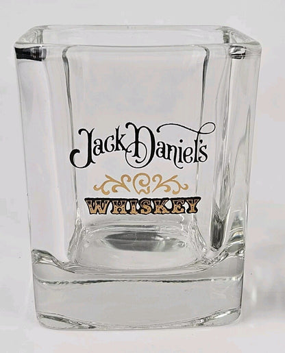 JACK DANIELS OLD No7 BRAND Square Whiskey Tumblers Glasses Embossed Set Of  2