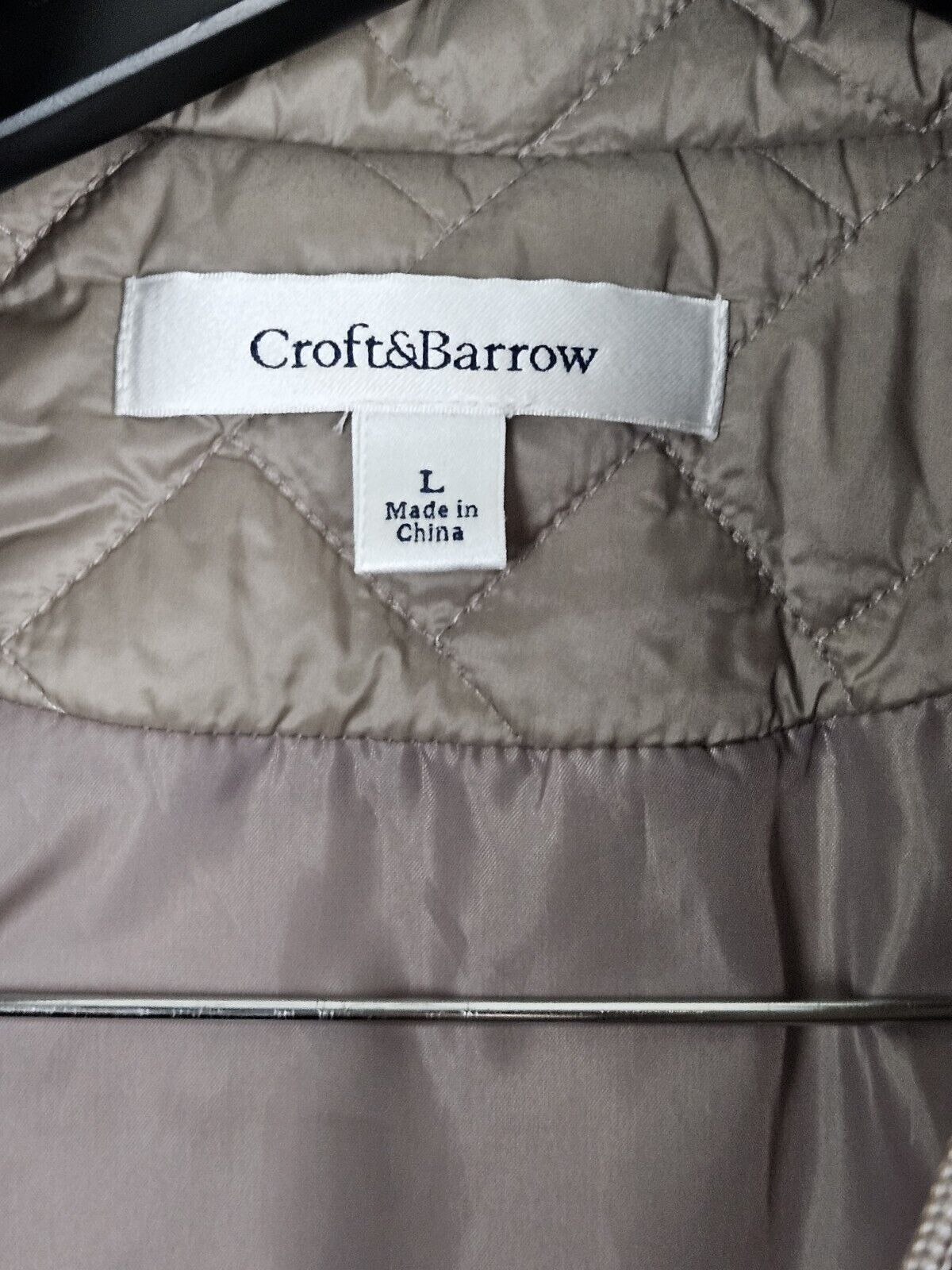 Croft & Barrow Woman’s Quilted Brown Vest Jacket Large