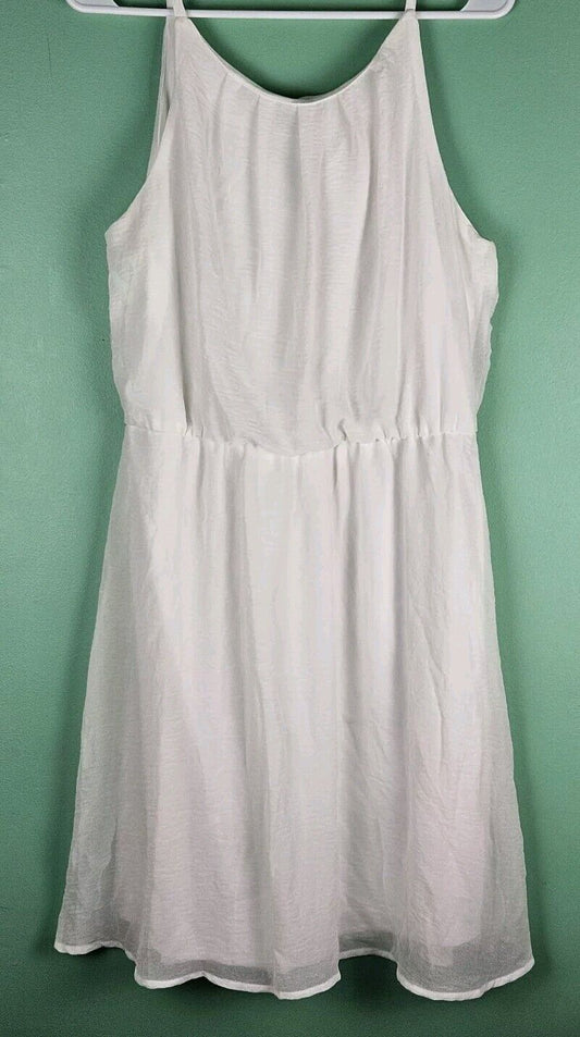 Tacera White Sleeveless Mini Dress Size Large