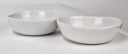 2-Crate & Barrel MERCER White Bowl 4.75" Set of 2