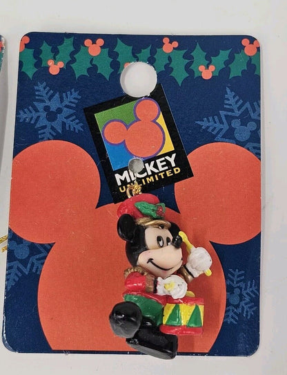 Disney Enesco Mickey Minnie Mouse Christmas Ornament Charm Set Of 3 NIP 1 1/2"