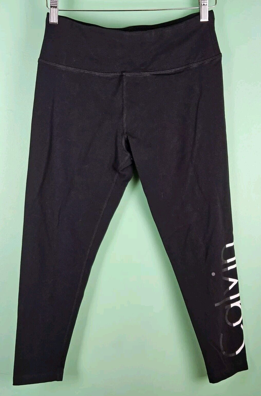 Calvin Klein Performance Leggings Large Logo Black Hidden Pocket