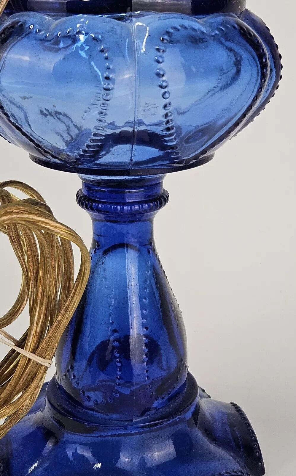 Vintage Queen of Hearts Electric Oil Lamp Cobalt Blue