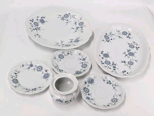 Bavarian Blue CHRISTINA Porcelain Plates Lot - Lot of 6 - Germany