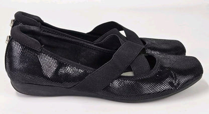 AK Sport Anne Klein Women's Wedge Shoes Black Patent Accent Size 10 M