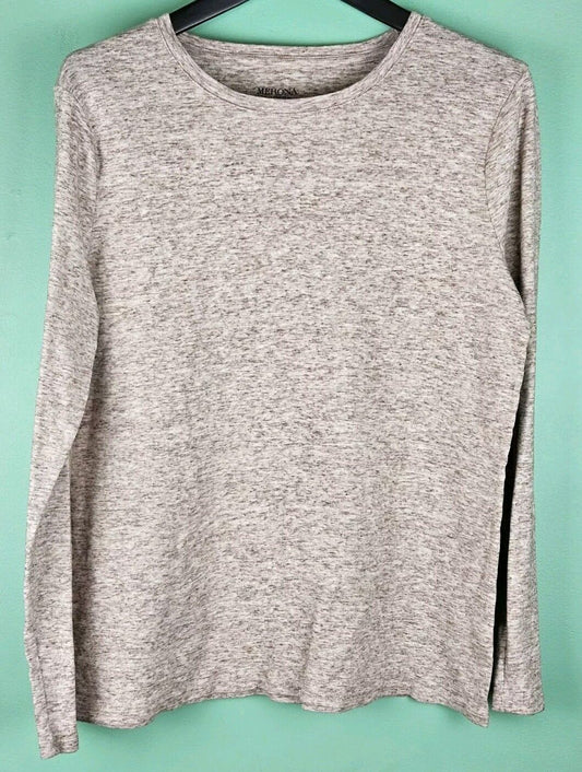 Merona Top Womens XXL Tan Ultimate T-Shirt Crew Neck Long Sleeve Soft Knit