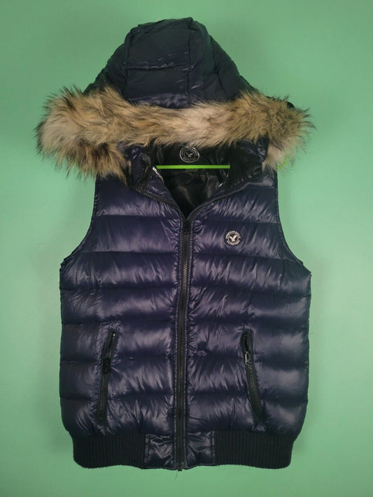 American Eagle Outfitters Women’s Puffer Vest - Navy Blue - Size L - Pre-owned