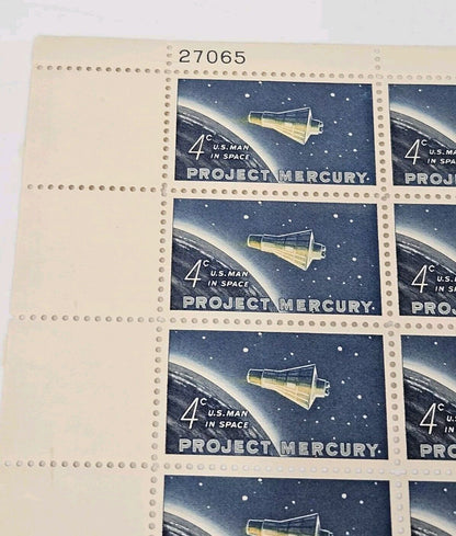 4 Cent Stamps, 4c Project Mercury, Mint sheet of 50