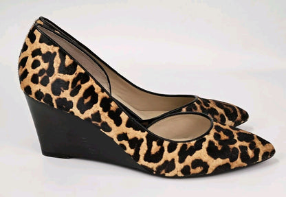 Franco Sarto Felice 2 Wedge Pumps Size 10 Leather Animal Leopard Print