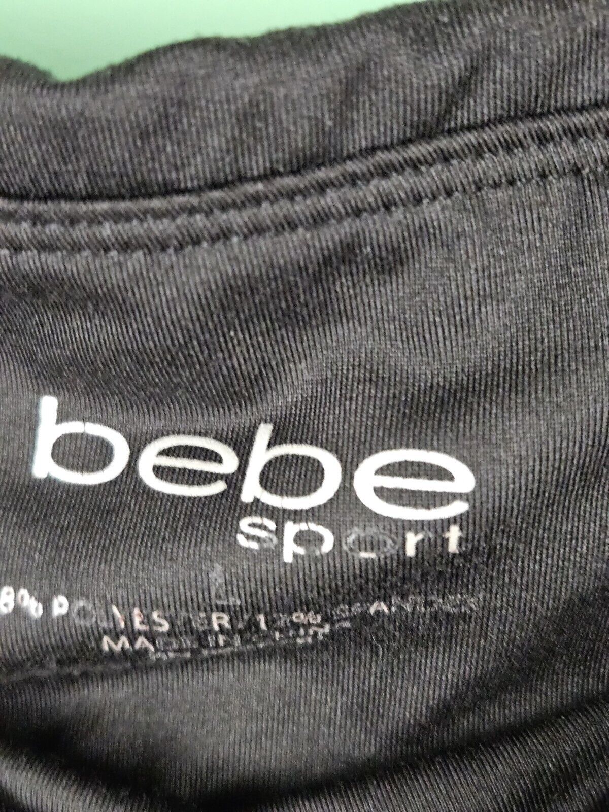 Bebe Pants Leggings Women’s Large Y2K Black Logo Tape Performance USA