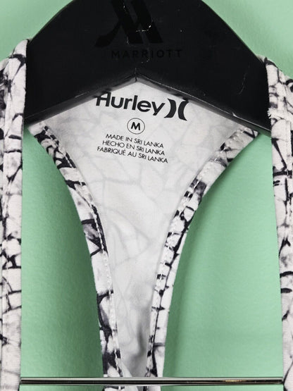 Hurley Nike Dri Fit Medium Racerback White With Black Womens Tank Top Sleeveless