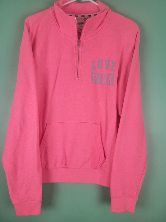 Victoria's Secret PINK Sweatshirt Women's M Bright Pink Logo Pullover