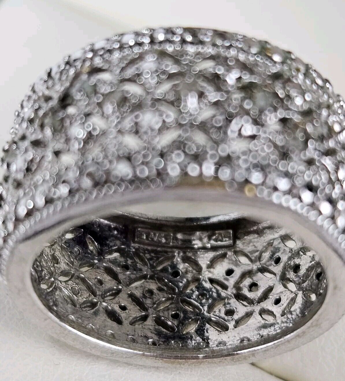 Marcasite Band Ring Real Solid Sterling Silver 925 Size 6