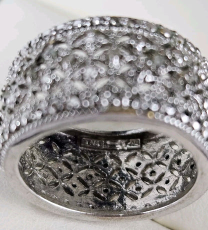 Marcasite Band Ring Real Solid Sterling Silver 925 Size 6