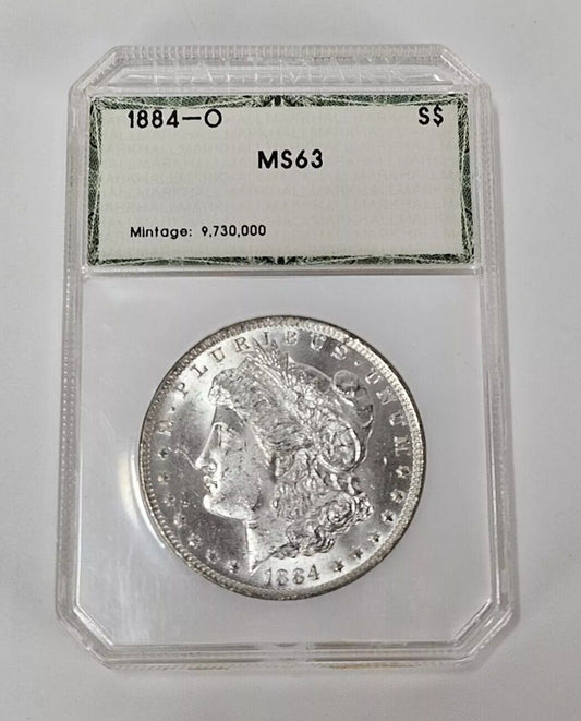1884-0 Morgan Silver Dollar MS63 Hallmark