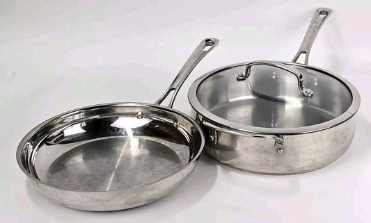 Cuisinart 3 Quart Saute Pan with Glass Cover Model 4330-24H Stainless Steel