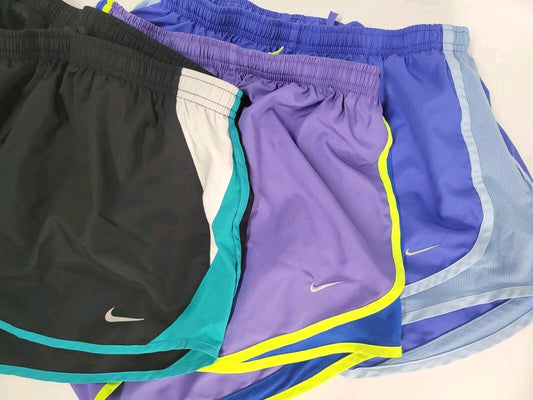 3 PACK Nike Shorts Womens Dri Fit Lined Running Jogging Gym Sports Workout Med