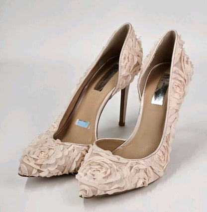 inc kenjay d orsay floral laced pumps bridal shoes Size 10m