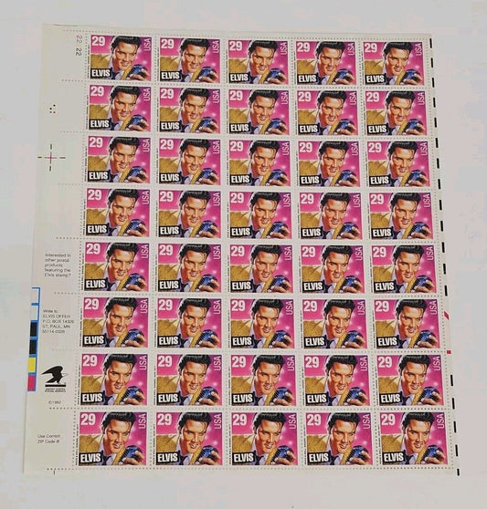 Elvis Presley Sheet of 40 29¢ Stamps