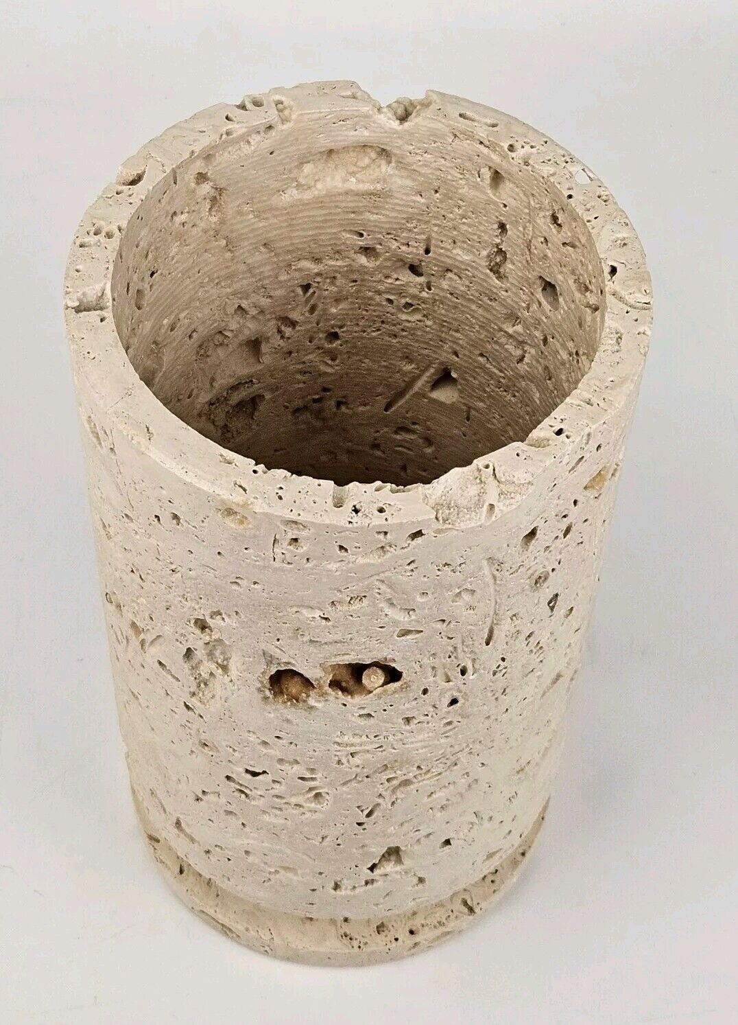 Andres Stone Design 10" Table Vase Natural Travertine Turkish Home Decor