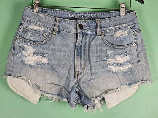 American Eagle - Distressed Cutoff Blue Jean Shorts - Women's Size 8