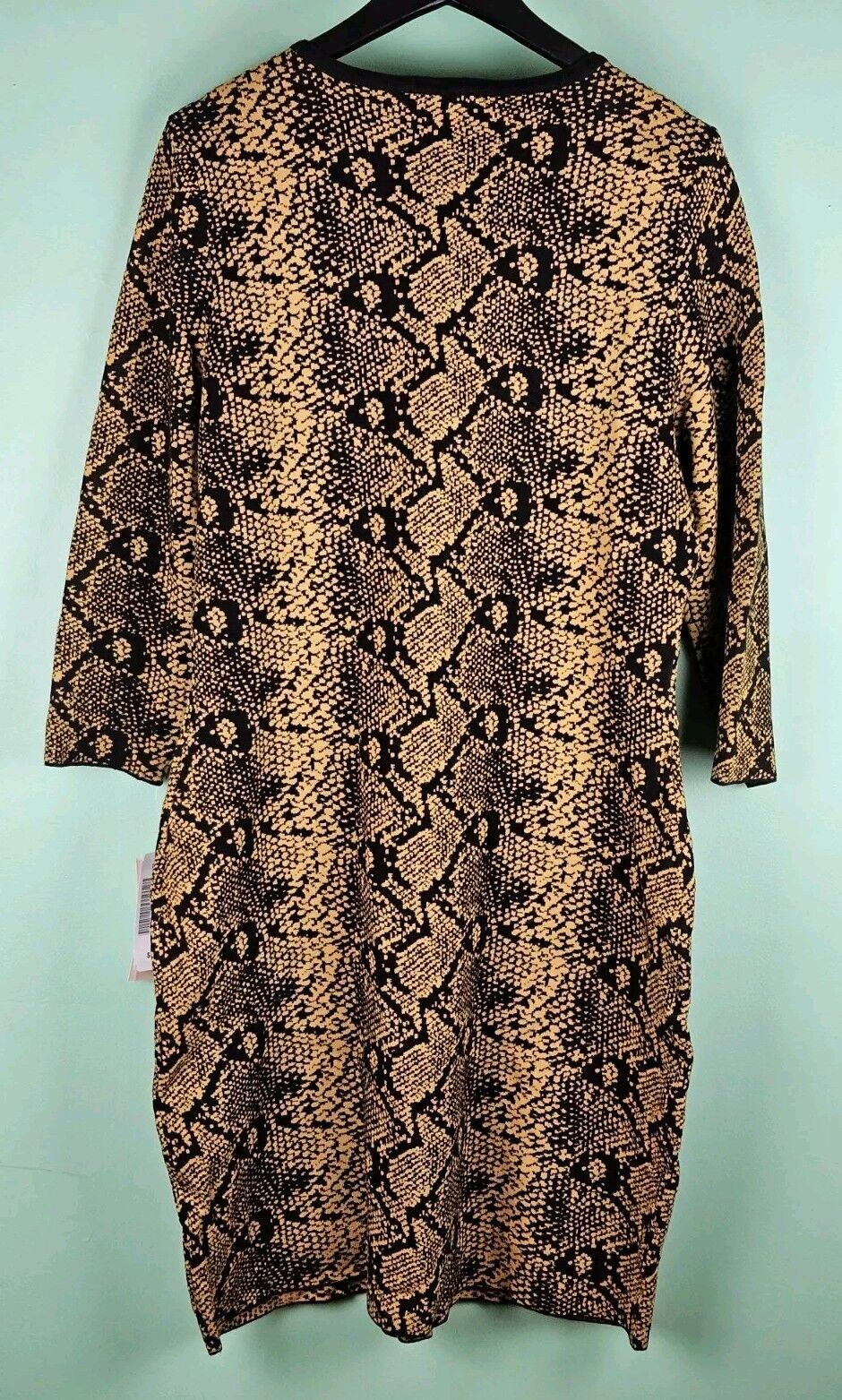 Nanette Lepore Dress Women Small Yellow Sheath Pullover Snake Skin Size XL