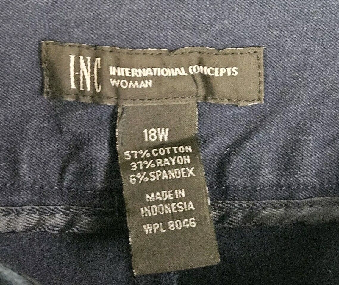 INC International Concepts Womens Black Dress Pants Size 18W