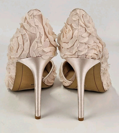 inc kenjay d orsay floral laced pumps bridal shoes Size 10m