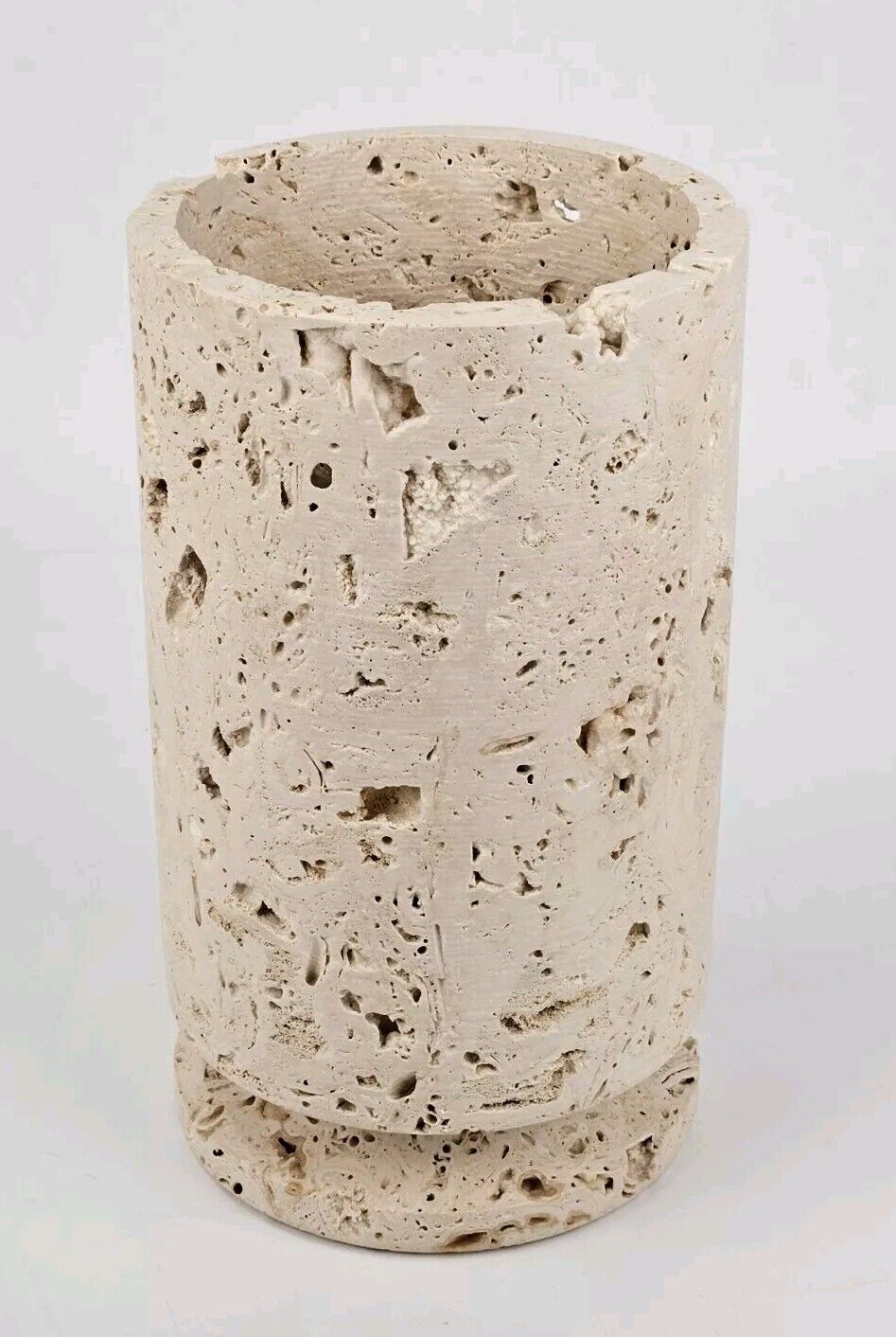 Andres Stone Design 10" Table Vase Natural Travertine Turkish Home Decor