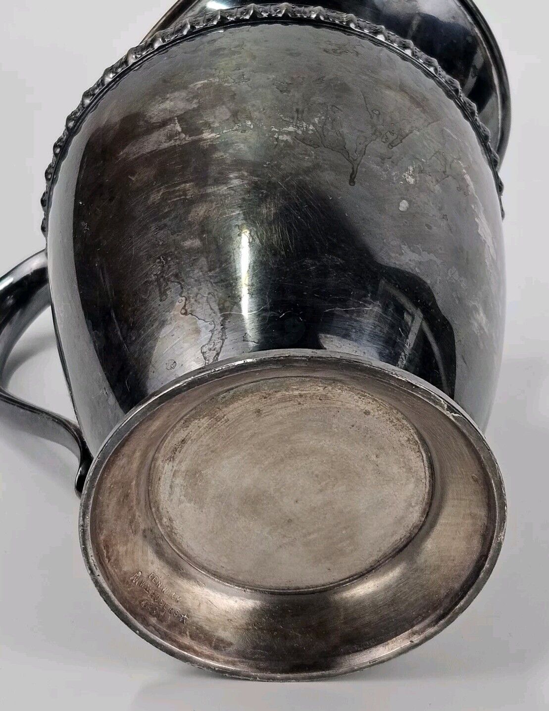 Fenwick William Rogers #1217 Leaf Pattern Silver-Plated Water Pitcher Vintage