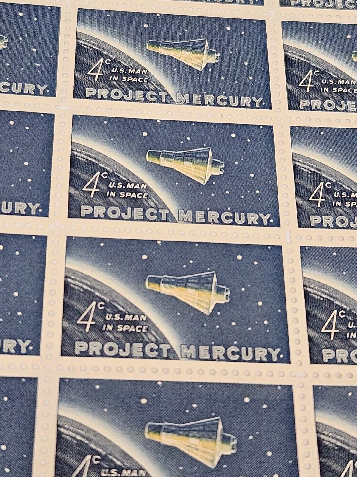 4 Cent Stamps, 4c Project Mercury, Mint sheet of 50