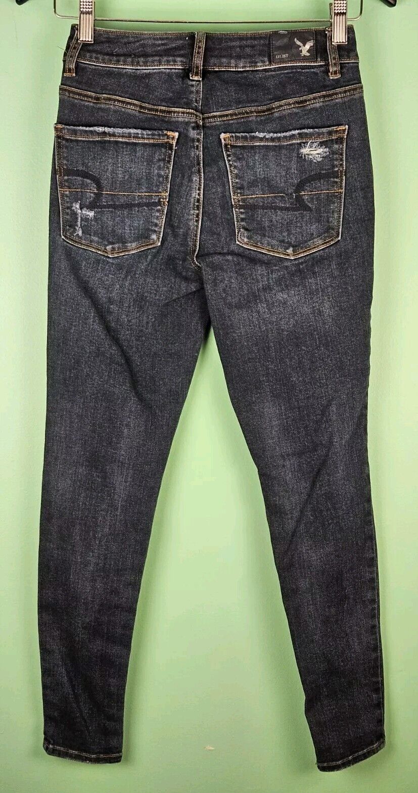 American Eagle womens super high rise jegging size 4 stretch dark wash