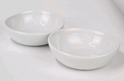 2-Crate & Barrel MERCER White Bowl 4.75" Set of 2