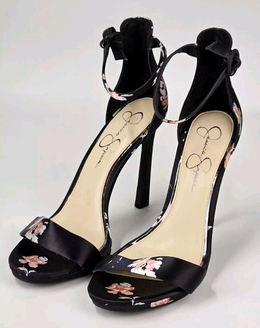 Jessica Simpson | Black Floral Stain Heels Size 10