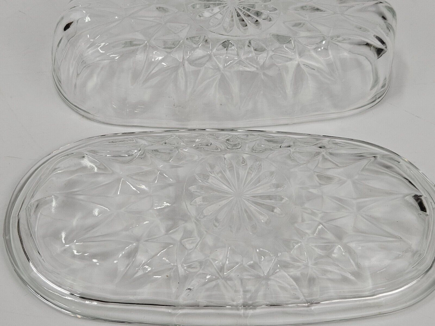 Intage 1980s Hocking Clear CROWN POINTE Covered Butter Dish