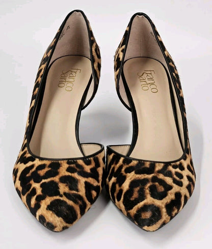 Franco Sarto Felice 2 Wedge Pumps Size 10 Leather Animal Leopard Print