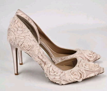 inc kenjay d orsay floral laced pumps bridal shoes Size 10m