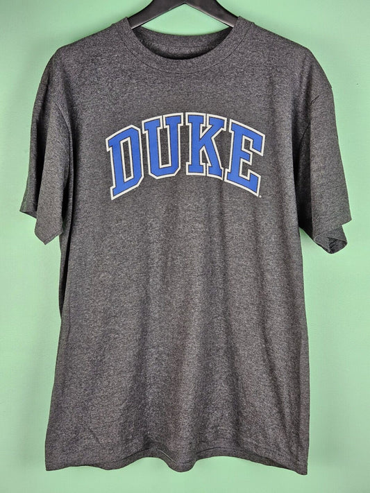 Trt Men Sz XL Dark Gray T Shirt Blue White DUKE Print