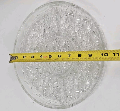 BEAUTIFUL 5 PART RELISH SERVING DISH DAISY & BUTTON CLEAR BY INDIANA GLASS