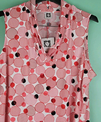 Anne Klein Women’s Sleeveless Top Shirt Size 2X Polka Dots