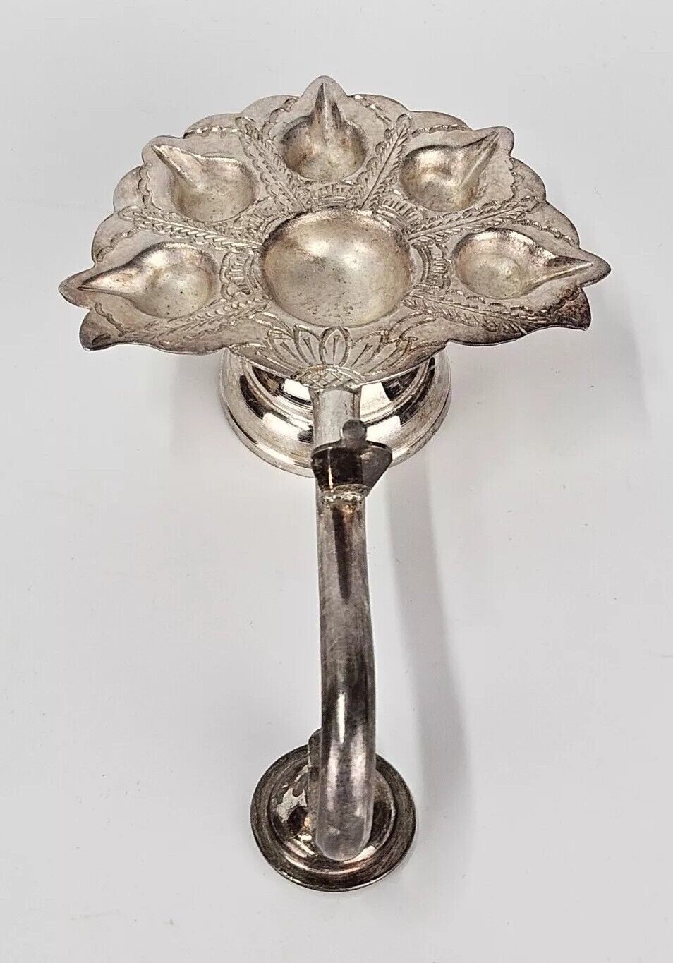 Metal Diya with Handle Antique 6" X 4"